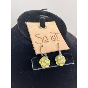 Scout Brand Crystal Earrings Yellow Ball-shape Pierce Holiday Festive